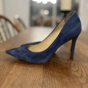 Blue suede Sam Edelman pumps